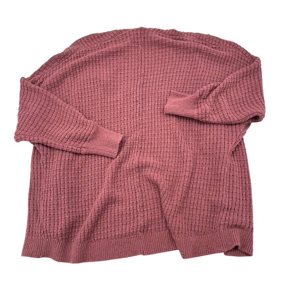 Express Women's Ribbed Pink Open Front Cardigan Sweater LG Long Sleeve Mauve - Picture 6 of 6